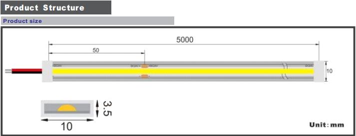 COB LED灯条白光6000K IP67防水24v低压LED线性灯带线条灯_拉斯维加斯游戏集团
