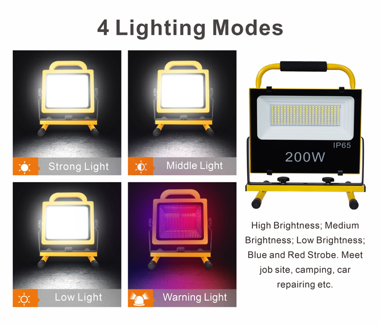 200W LED可充电泛光灯 批发便携式LED投光灯_拉斯维加斯游戏集团