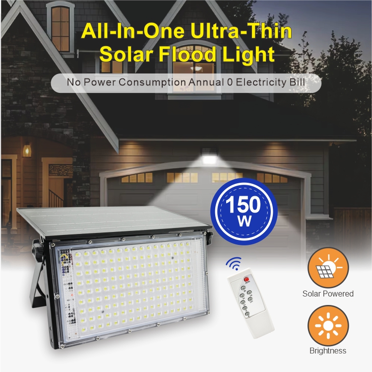 超薄户外太阳能 150W LED泛光灯太阳能庭院灯_拉斯维加斯游戏集团