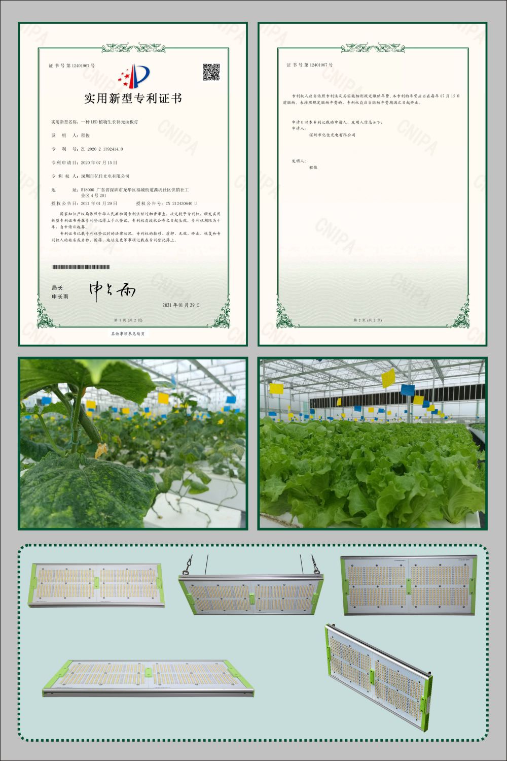 拉斯维加斯游戏植物生长面板灯适用新型专利